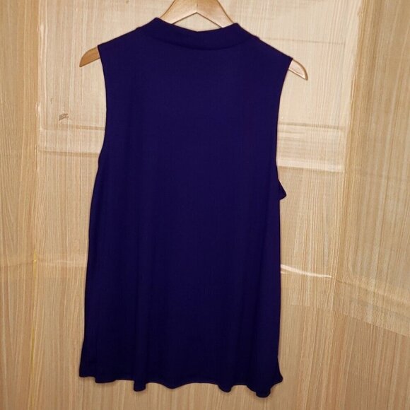 A.N.A Womens Purple Green Ribbed Sleeveless Top With Cut Outs XL - Picture 3 of 9